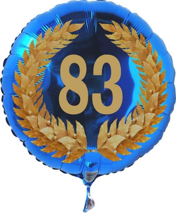 Zum 83. Geburtstag, Jubiläum, Jahrestag, Luftballon Zahl 83 mit Ballongas