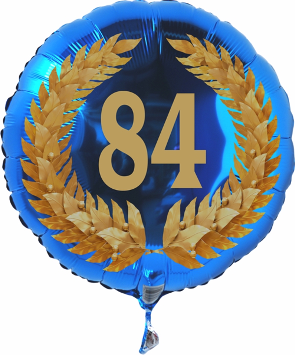 Zum 84. Geburtstag, Jubiläum, Jahrestag, Luftballon Zahl 84 mit Ballongas