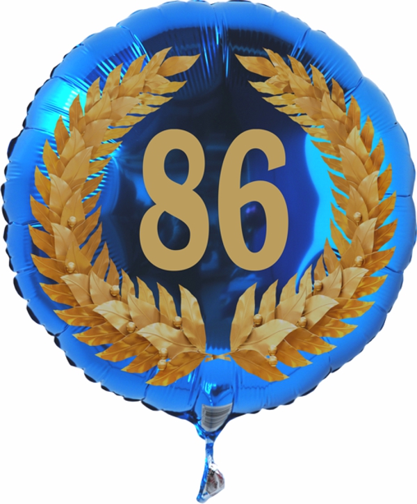 Zum 86. Geburtstag, Jubiläum, Jahrestag, Luftballon Zahl 86 mit Ballongas