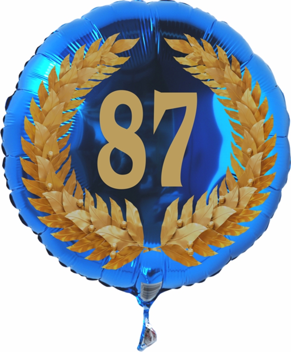 Zum 87. Geburtstag, Jubiläum, Jahrestag, Luftballon Zahl 87 mit Ballongas