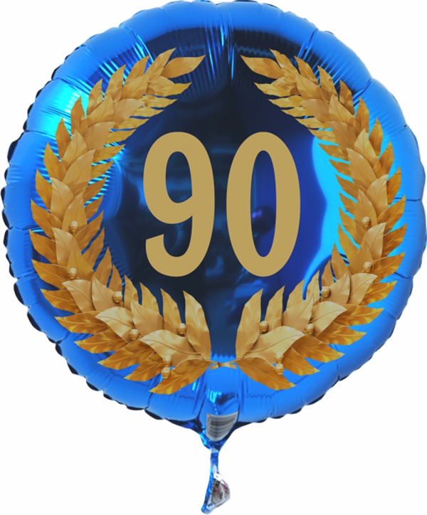 Zum 90. Geburtstag, Jubiläum, Jahrestag, Luftballon Zahl 90 mit Ballongas