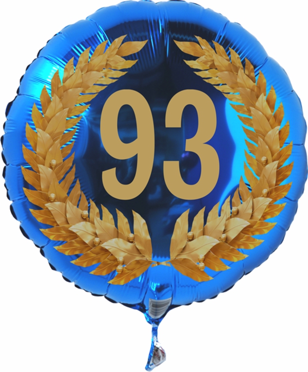 Zum 93. Geburtstag, Jubiläum, Jahrestag, Luftballon Zahl 93 mit Ballongas