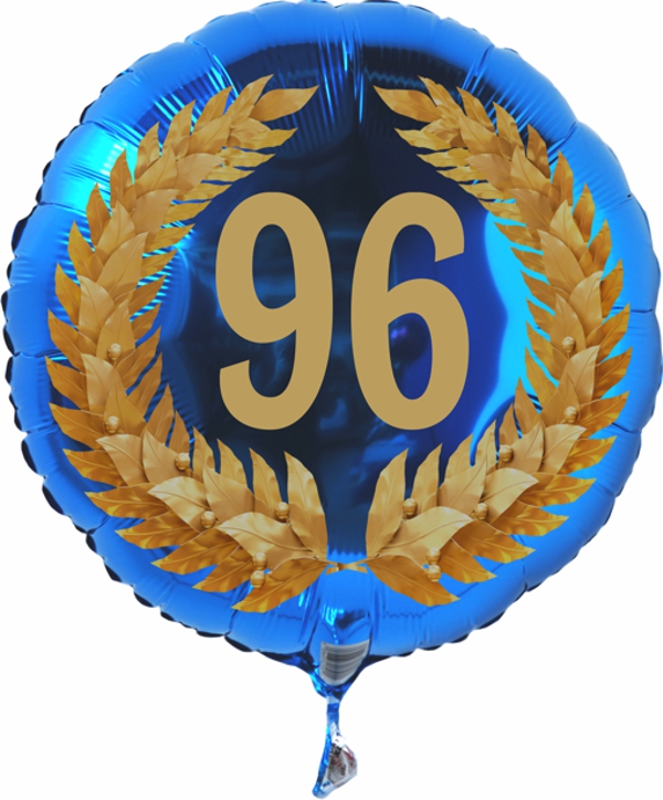 Zum 96. Geburtstag, Jubiläum, Jahrestag, Luftballon Zahl 96 mit Ballongas
