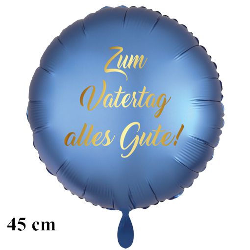 Zum Vatertag alles Gute! Luftballon, Folie, 45 cm, satinblau, mit Helium