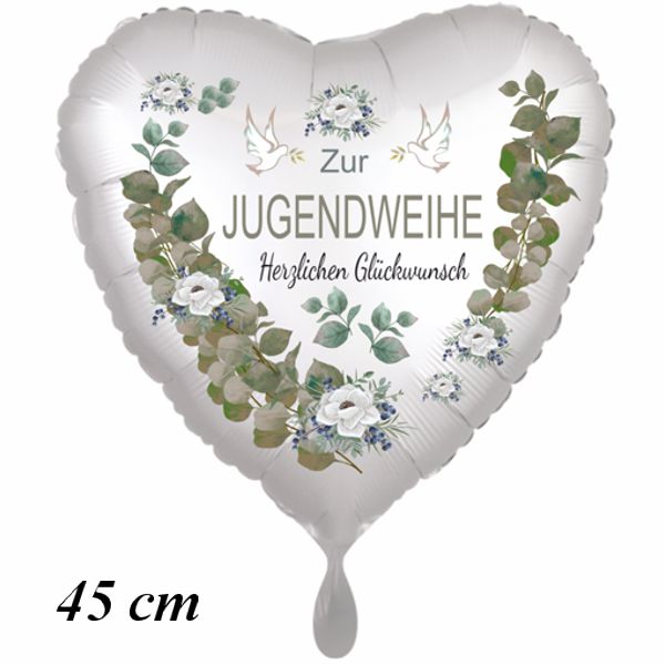 Zur Jugendweihe Herzlichen Glückwunsch, Herzluftballon 45cm