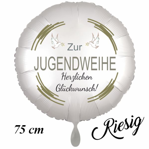 Zur Jugendweihe Herzlichen Glückwunsch, Rundballon 75cm