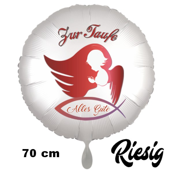 Großer Folienballon mit Helium: Zur Taufe Alles Gute  Girl-Angel