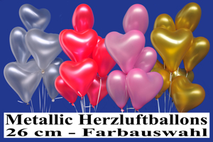 Herzluftballons 26 cm Metallic - Hochzeitsdekoration