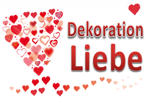 Dekoration zu Liebe und Hochzeit