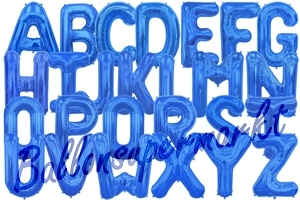 Folienballons große Buchstaben, 100 cm, Blau, mit Helium