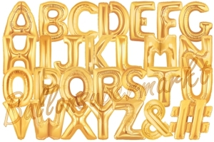 Folienballons große Buchstaben, 100 cm, Gold, mit Helium