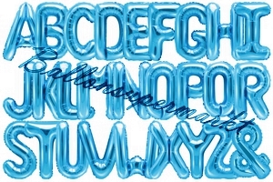 Buchstaben Folienballons aus Folie, 35 cm, Blau