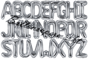 Buchstaben Folienballons aus Folie, 35 cm, Silber