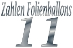 Folienballons Zahl 11 ohne Helium