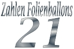 Folienballons Zahl 21 ohne Helium