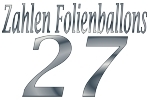 Folienballons Zahl 27 ohne Helium
