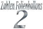 Folienballons Zahl 2 ohne Helium