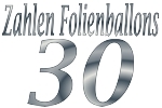 Folienballons Zahl 30 ohne Helium