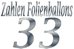 Folienballons Zahl 33 ohne Helium