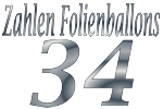 Folienballons Zahl 34 ohne Helium