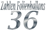 Folienballons Zahl 36 ohne Helium