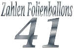 Folienballons Zahl 41 ohne Helium