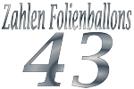 Folienballons Zahl 43 ohne Helium