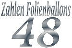 Folienballons Zahl 48 ohne Helium