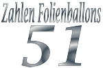 Folienballons Zahl 51 ohne Helium