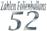 Folienballons Zahl 52 ohne Helium