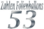 Folienballons Zahl 53 ohne Helium