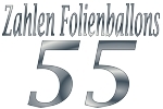 Folienballons Zahl 55 ohne Helium
