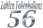 Folienballons Zahl 56 ohne Helium