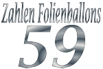 Folienballons Zahl 59 ohne Helium