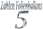 Folienballons Zahl 5 ohne Helium