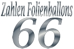 Folienballons Zahl 66 ohne Helium