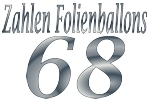 Folienballons Zahl 68 ohne Helium