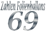 Folienballons Zahl 69 ohne Helium