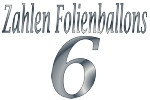 Folienballons Zahl 6 ohne Helium