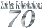 Folienballons Zahl 70 ohne Helium