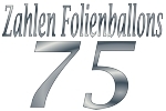 Folienballons Zahl 75 ohne Helium