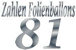 Folienballons Zahl 81 ohne Helium