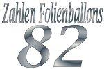 Folienballons Zahl 82 ohne Helium