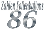 Folienballons Zahl 86 ohne Helium