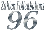 Folienballons Zahl 96 ohne Helium
