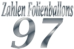 Folienballons Zahl 97 ohne Helium