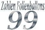Folienballons Zahl 99 ohne Helium