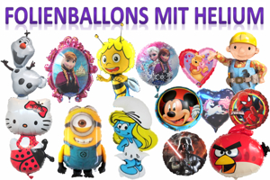 Folienballons, Luftballons aus Folie mit Helium
