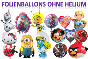 Folienballons, Luftballons aus Folie ohne Helium