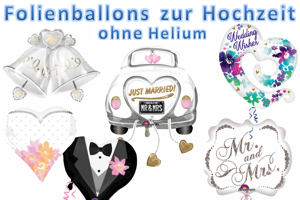 Folienballons "Hochzeit" ohne Helium